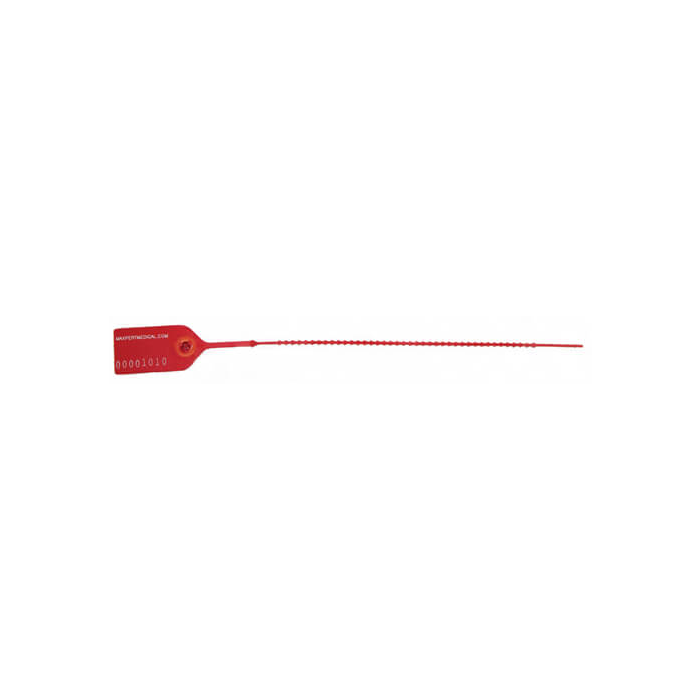 PULL TIGHT SECURITY SEAL - ADJUSTABLE - NUMBERED - RED - 100/PACK - DTE03R-J