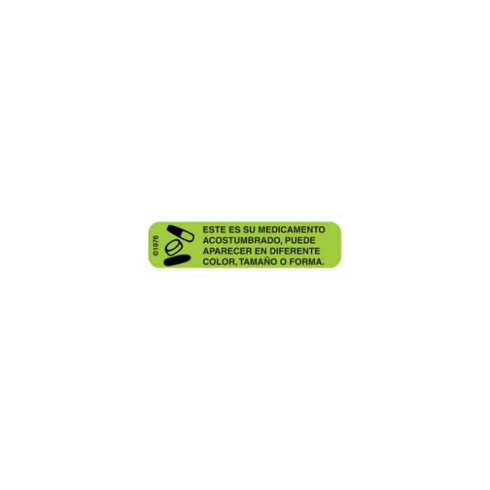 WARNING LABEL - 1-9/16 X 3/8 - SPANISH - THIS IS THE SAME MEDICATION - HG-61-J