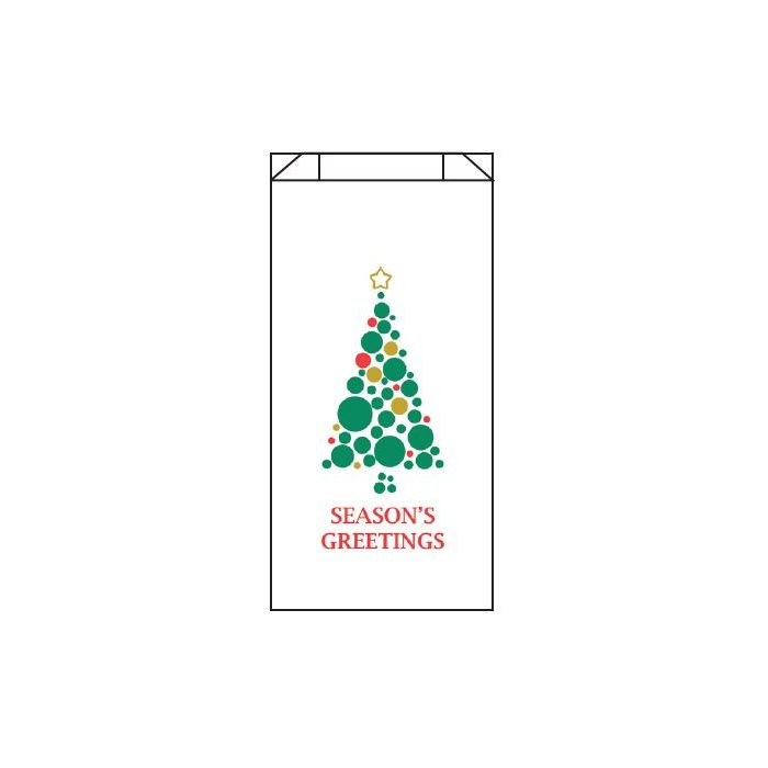 SEASON'S GREETINGS WITH TREE - 5-3/4 X 3-3/4 X 10-5/8 - 6LB - RX BAG 25 - HOLBAGG6LB