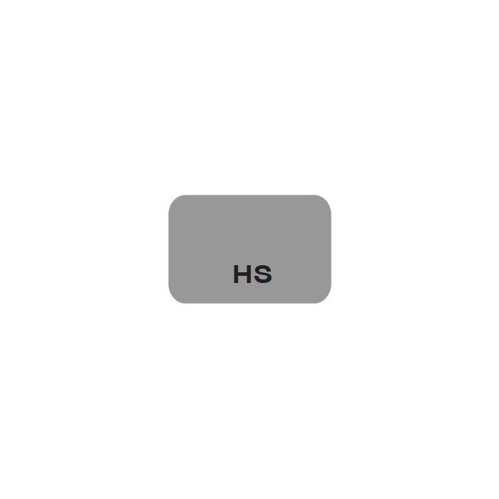SHEETED LABEL - HS BLACK PRINT ON GRAY - 15 X 1 - 1600/PACK - HS-GRAY2C