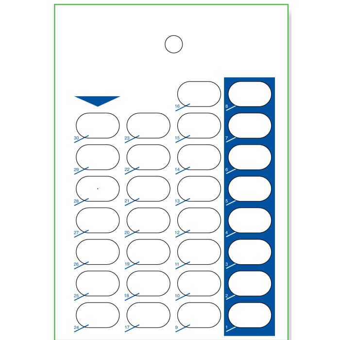 CARD - 30 DOSE HEAT SEAL - COUNTDOWN - SUREMED - 500/CASE - J300-07