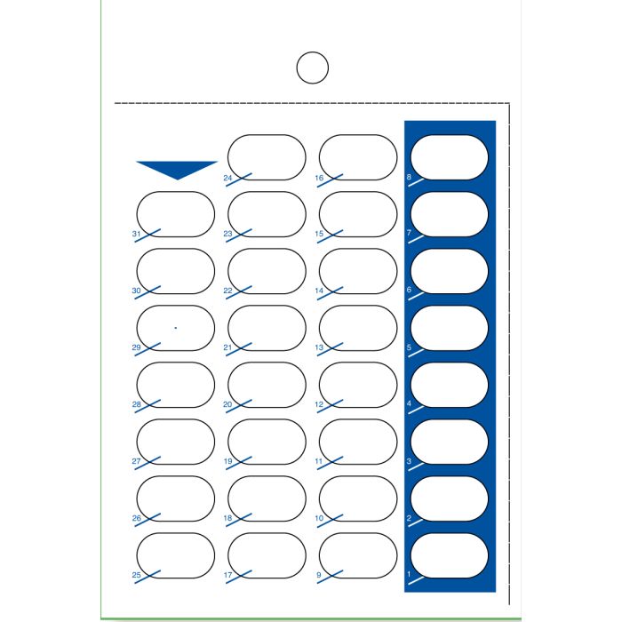 CARD - 31 DAY HEAT SEAL - COUNTDOWN - 500/CASE - J300-14