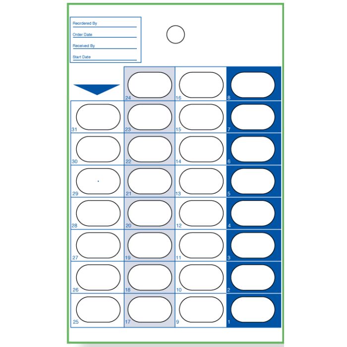 CARD AND BLISTER - 31 DAY 1-PIECE COLD SEAL - COUNTDOWN - 250/CASE - J300-40