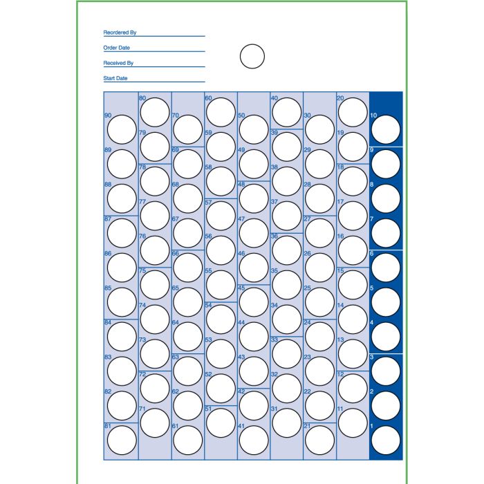 CARD - STOCK - 90 DAY COLD SEAL - 250/CASE - J300-65