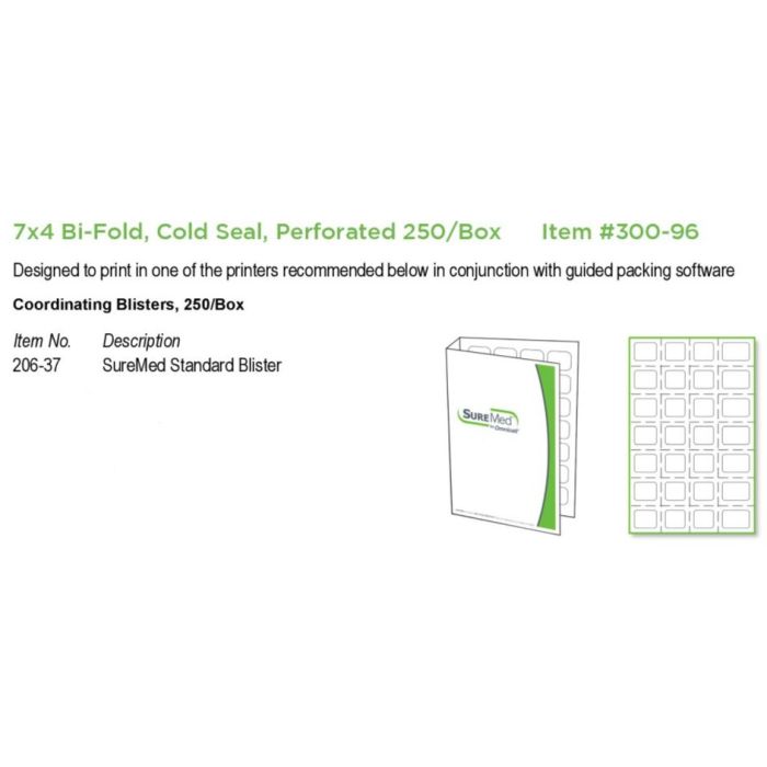 CARD - 7 X 4 BI-FOLD - PEFORATED - COLD SEAL - 250/CASE - J300-96