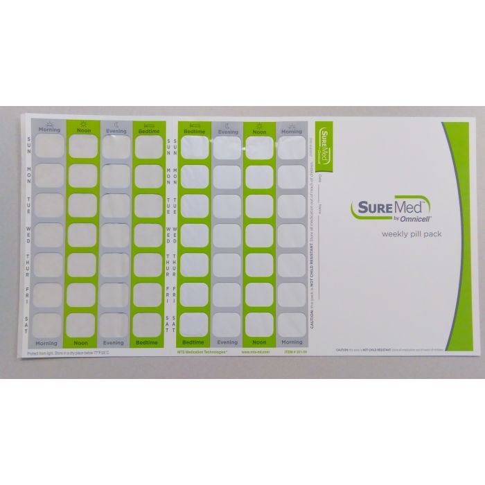 CARD AND BLISTER - 7 X 4 MULTIMED TIMEPASS COLD SEAL - SUREMED - 250/CASE - J301-56