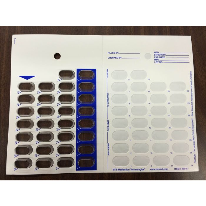 CARD AND BLISTER - 30 DAY 1-PIECE HEAT SEAL - MEDIUM - 250/CASE - J30M