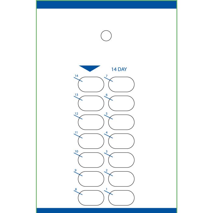 CARD - 14 DOSE HEAT SEAL - 500/CASE - J314-51