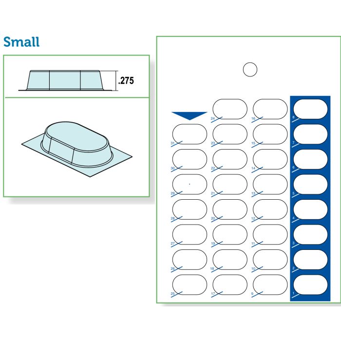 CARD AND BLISTER - 31 DAY 1-PIECE HEAT SEAL - SMALL - 250/CASE - J31S