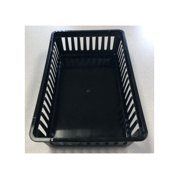 PLASTIC BASKET - MESH - 6-1/2 X 10 X 2-1/2 - BLACK - J51310-BK-LRG