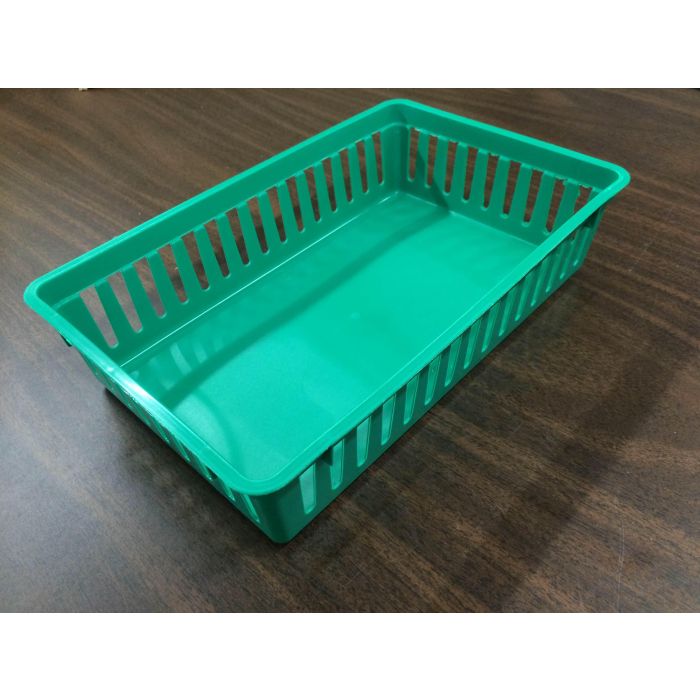PLASTIC BASKET - MESH - 6-1/2 X 10 X 2-1/2 - GREEN - J51310-GN-LRG
