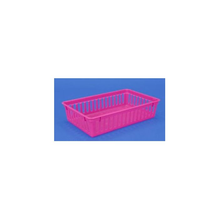 PLASTIC BASKET - MESH - 6-1/2 X 10 X 2-1/2 - PINK - J51310-PK-LRG