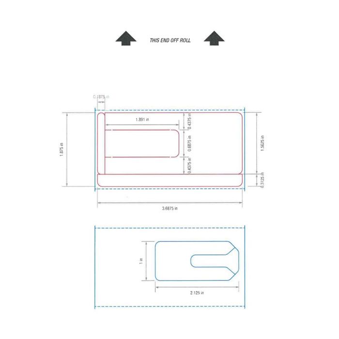 BLANK - DIE 751-752 - DIRECT THERMAL LABEL - 1000 LABELS/ROLL - J751-752DT