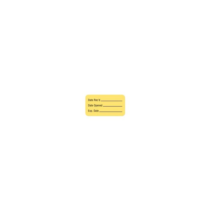 LABEL DATE REC'D 1-5/8 x 7/8 - LR138