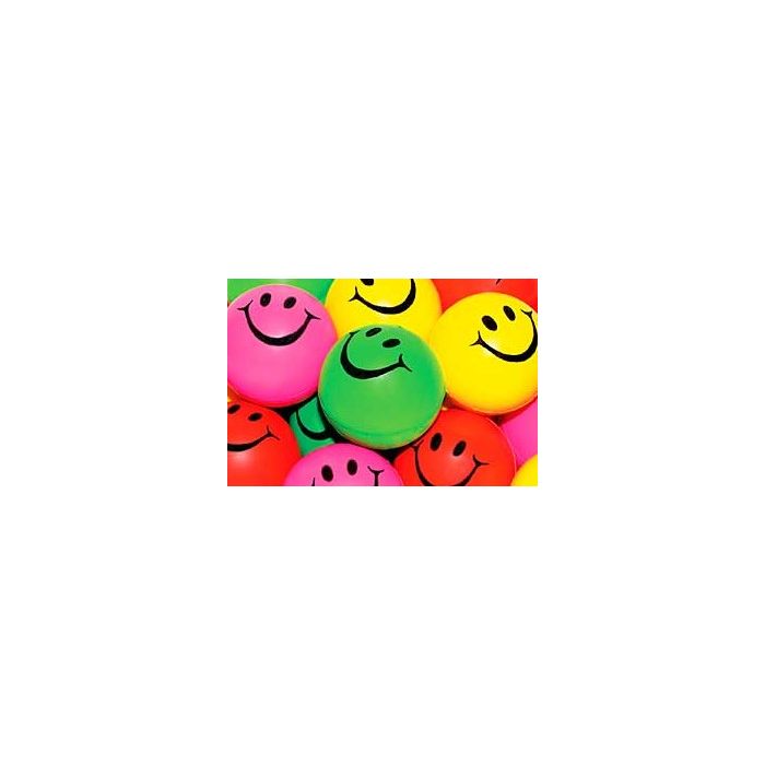SMILEY SQUEEZE BALLS - 2-1/2 - ASSORTED COLORS - 24/PACK