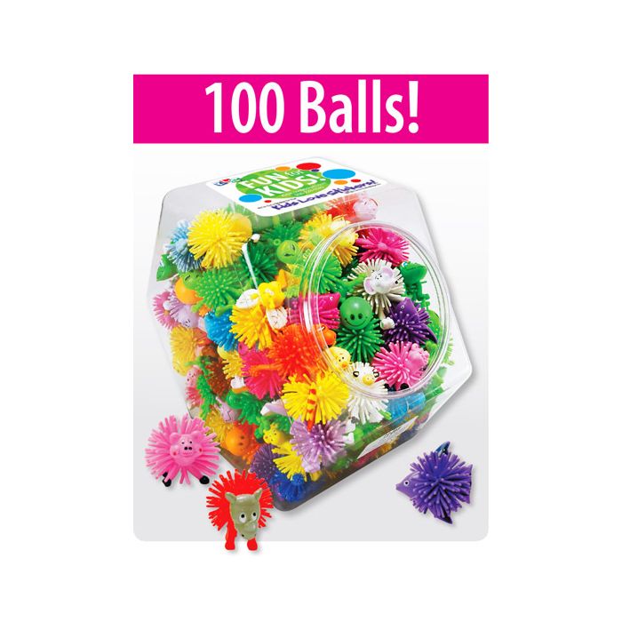 SPIKE BALL ANIMAL ASSORTMENT TOYS - ASSORTED COLORS - 96/PACK - MB4511