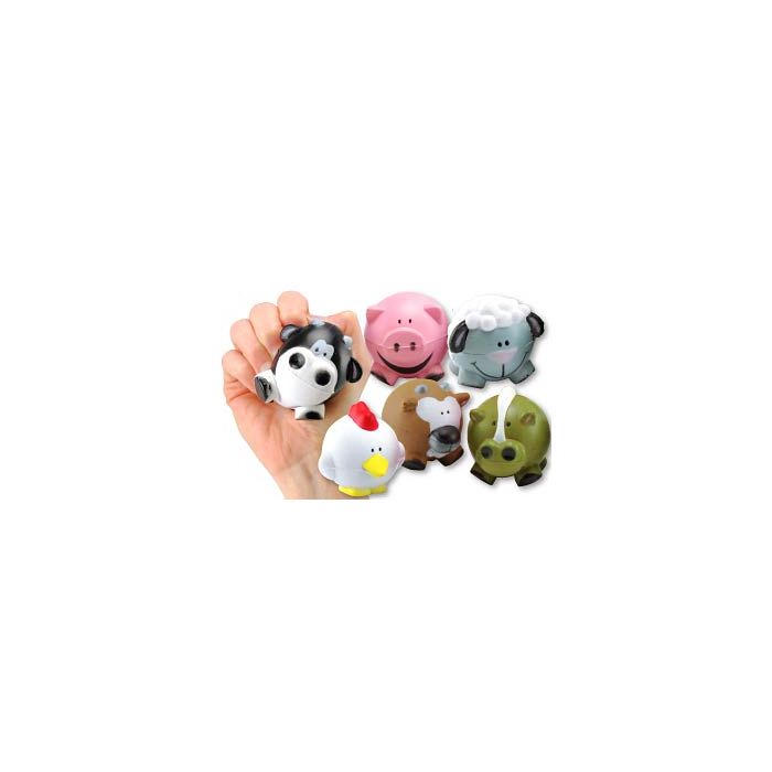 FARM ANIMAL SQUEEZE BALLS - 2-1/4 - 12/PACK