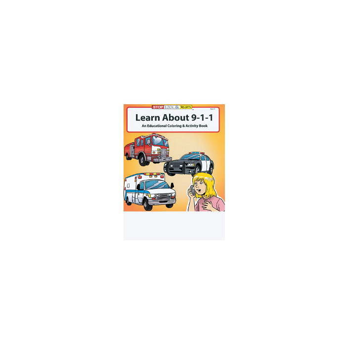 COLORING BOOKS - 8 X 10-1/2 - LEARN ABOUT 9-1-1 - 20/PACK