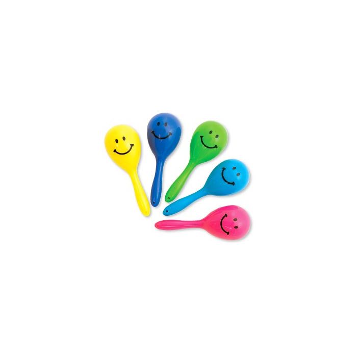 SMILE FACE MINI MARACA TOYS - 2-5/8 - 36/PACK - MB5805