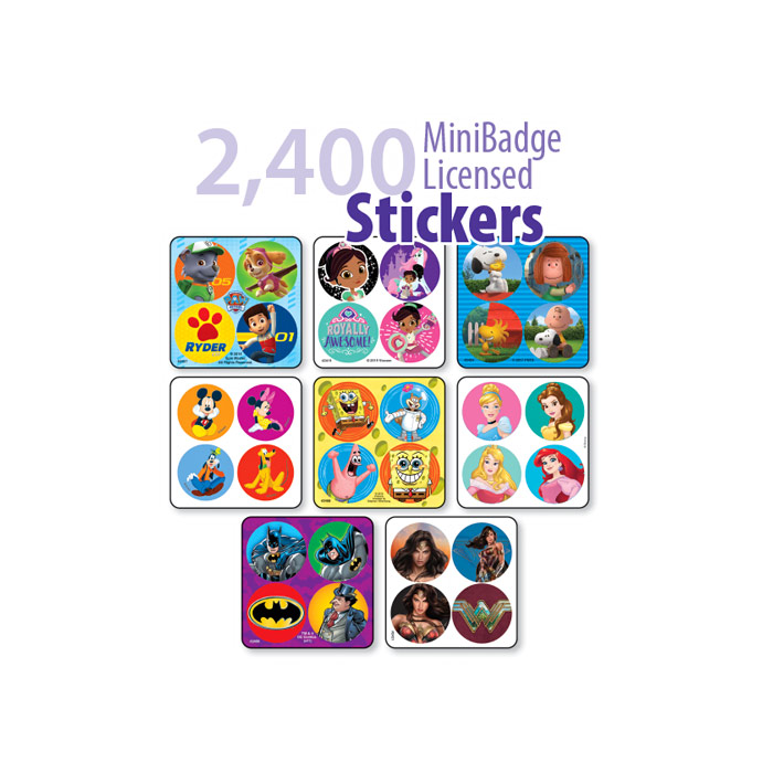 MINIBADGE LICENSED STICKER SAMPLER - 1-1/8 - MBMBL