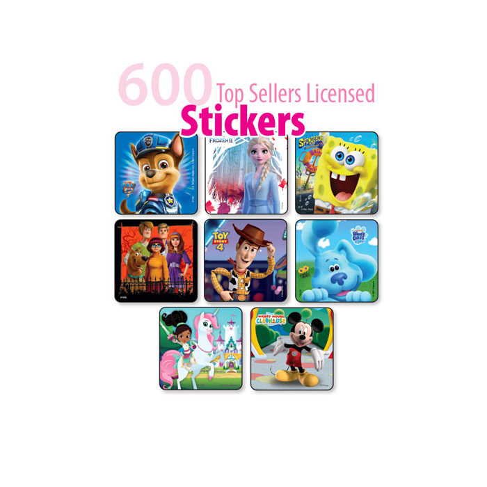 TOP SELLERS LICENSED STICKER SAMPLER IN PACKS - 2-1/2 - MBTSLP