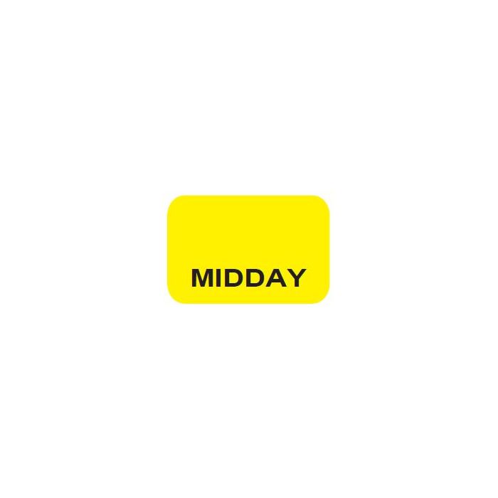 SHEETED LABEL - MIDDAY BLACK PRINT ON YELLOW - 15 X 1 - 1600/PACK - MID-YEL2C