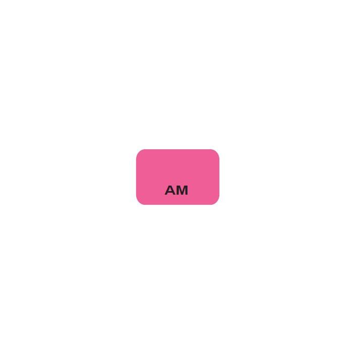 LABEL - AM BLACK PRINT ON PINK - 15 X 1 - 1000/BOX - MTAM-PINK2C