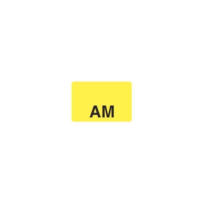 LABEL - AM BLACK PRINT ON YELLOW - 15 X 1 - 1000/BOX - MTAM-YEL2C