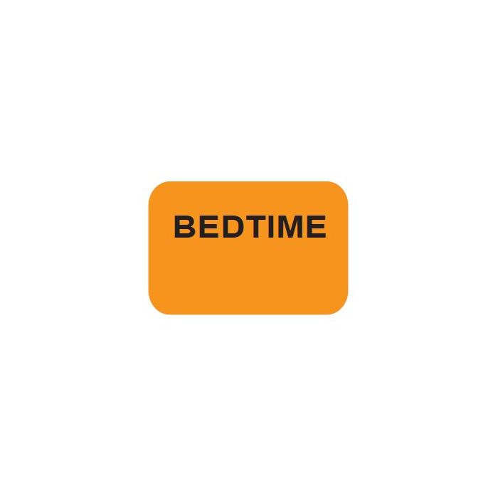LABEL - BEDTIME ORANGE WITH BLACK PRINT - 15 X 1 - 1000/BOX