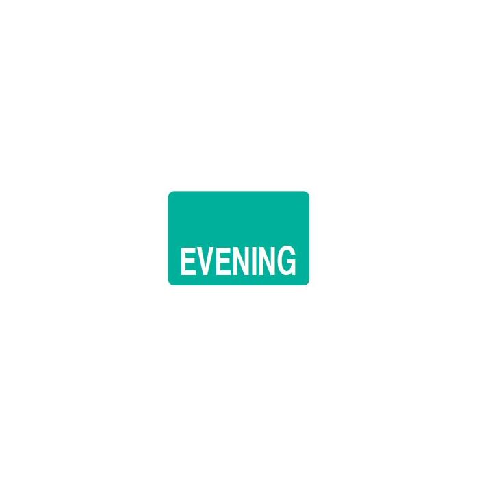 LABEL - EVENING REVERSE PRINT WHITE ON GREEN - 15 X 1 - 1000/BOX - MTEVE-GREEN1C
