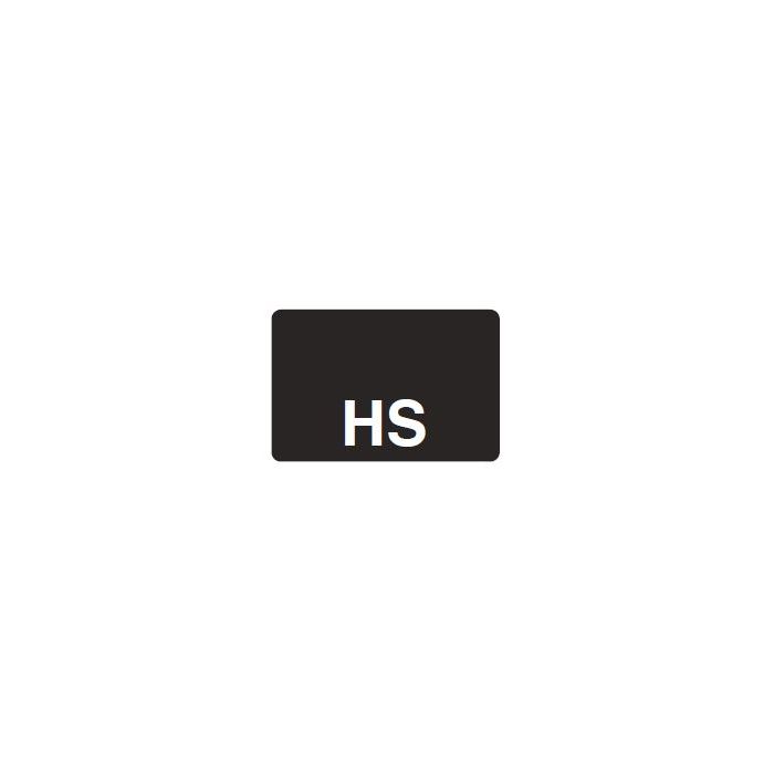 LABEL - HS REVERSE PRINT WHITE ON BLACK - 125 X 1 - 1000/BOX - MT1.25HS-BLK1C