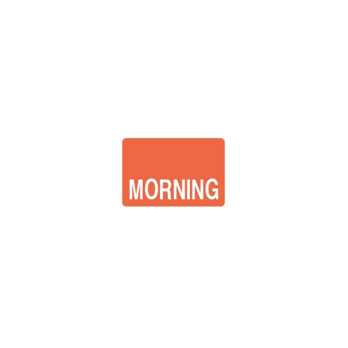 LABEL - MORNING REVERSE PRINT WHITE ON ORANGE - 15 X 1 - 1000/BOX - MTMORN-ORAN1C