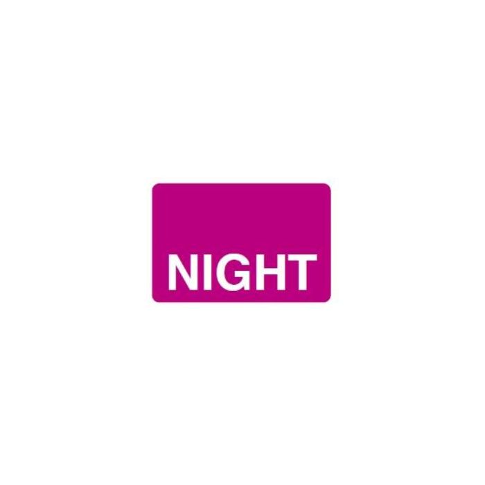LABEL - NIGHT REVERSE PRINT WHITE ON PURPLE - 15 X 1 - 1000/BOX - MTNIGHT-PURP1C