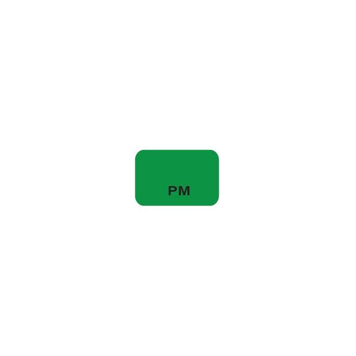 LABEL - PM BLACK PRINT ON GREEN - 15 X 1 - 1000/BOX - MTPM-GREEN2C