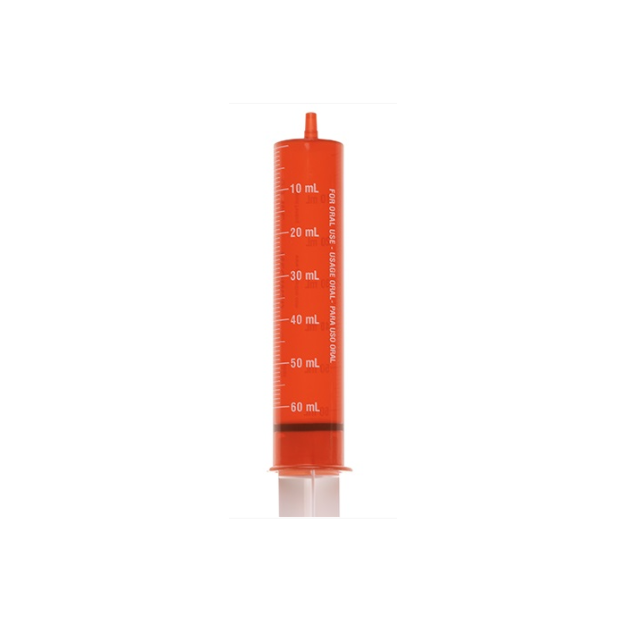 ORAL SYRINGE - AMBER W/WHITE MARKINGS - 60ML
