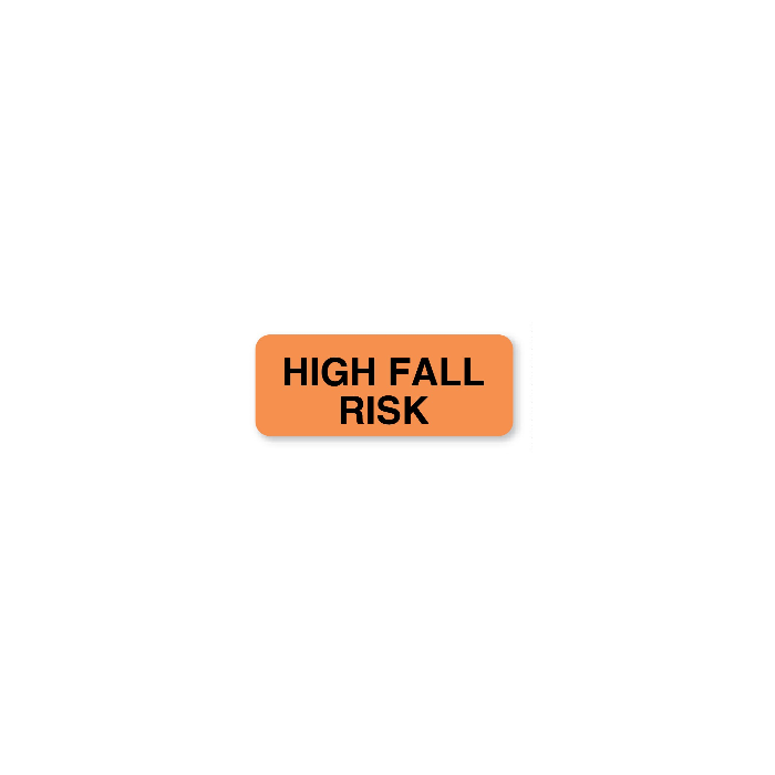NH102 LABEL HIGH FALL RISK FL ORANGE 1 1/4 X 5/16