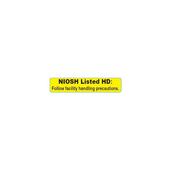 WARNING LABEL - 1-9/16 X 5/16 - NIOSH LISTED HD: - NIOSH-HDAUX