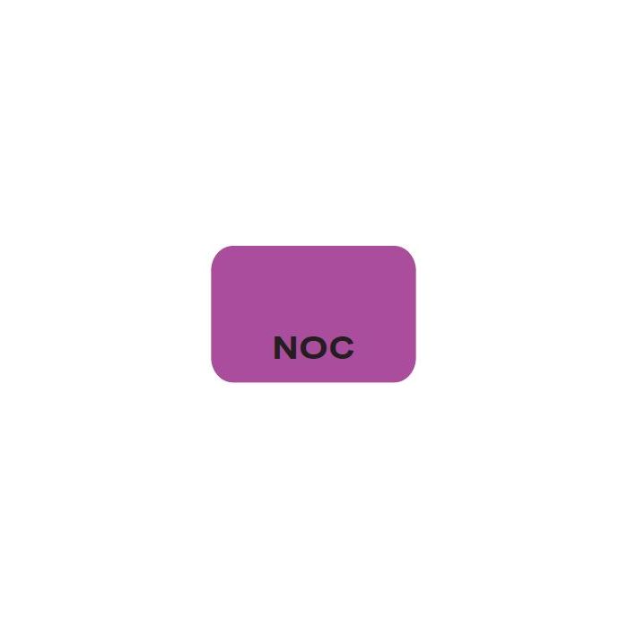SHEETED LABEL - NOC BLACK PRINT ON PURPLE - 15 X 1 - 1600/PACK - NOC-PURP2C