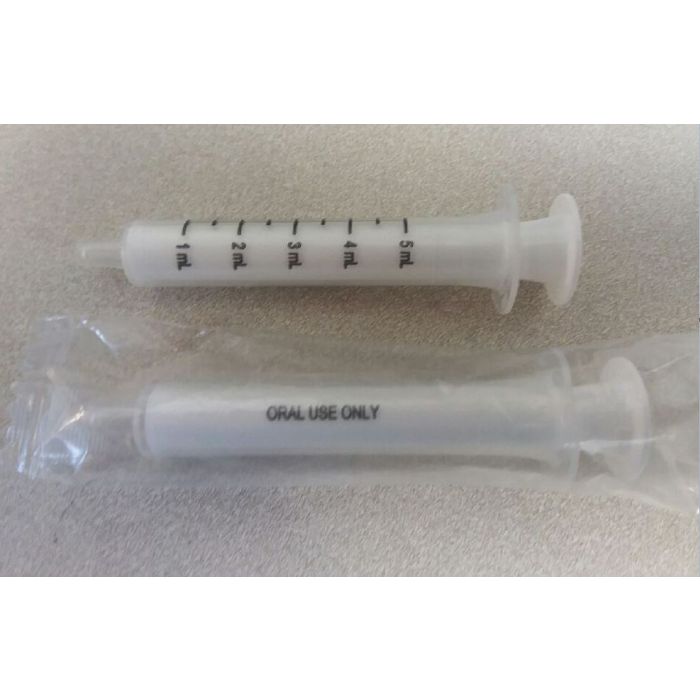 CLEAR ORAL DISPENSER - WHITE PLUNGER - 5 ML - 100/PACK - ORAL41-5ML