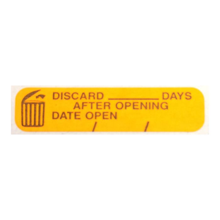 WARNING LABEL - 1-9/16 X 3/8 - DISCARD ______ DAYS AFTER OPENING - P-307