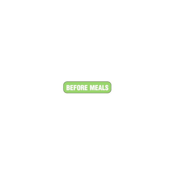 WARNING LABEL - 1-9/16 X 3/8 - BEFORE MEALS - P-BEFORE
