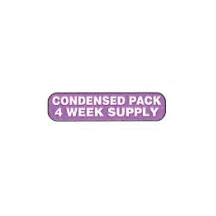 WARNING LABEL - 1-9/16 X 3/8 - CONDENSED PACK 4 WEEK SUPPLY - P-CONDENSED4