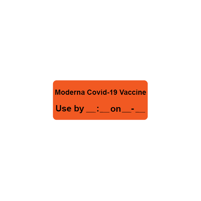 VIAL LABEL - 1-5/8 X 7/8 - MODERNA COVID-19 VACCINE - P-MODERNA
