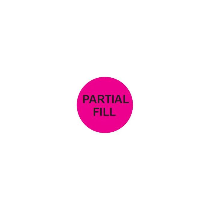 WARNING LABEL - 1 CIRCLE - PARTIAL FILL - 1000/ROLL - P-PARTIAL