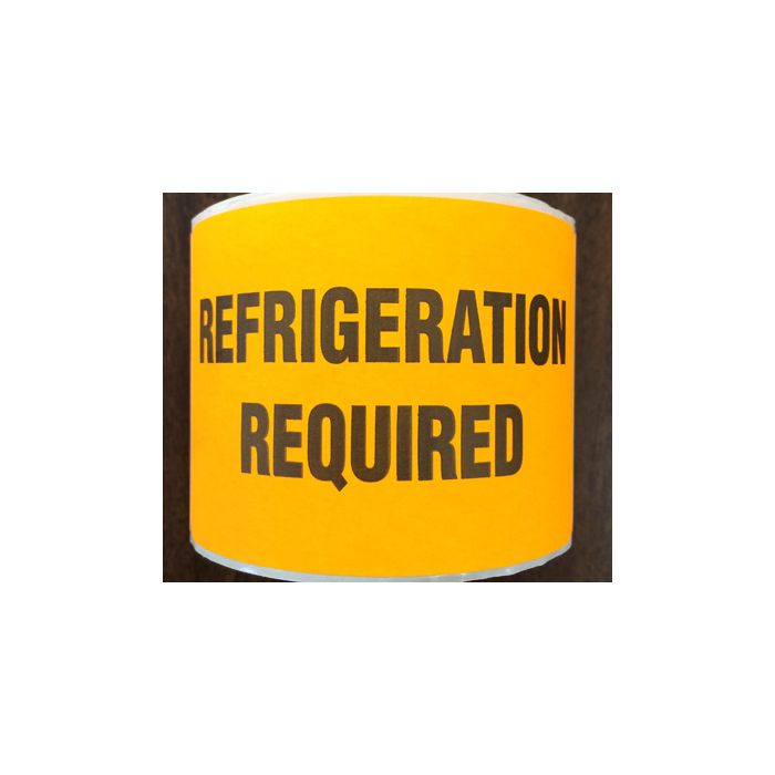 WARNING LABEL - 2-7/16 X 3-3/4 - REFRIGERATION REQUIRED - P-REFRIG