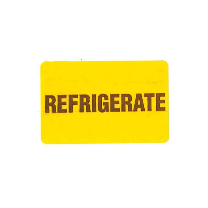 WARNING LABEL - 2-3/4 X 1-3/4 - REFRIGERATE - P-REFRIGERATE