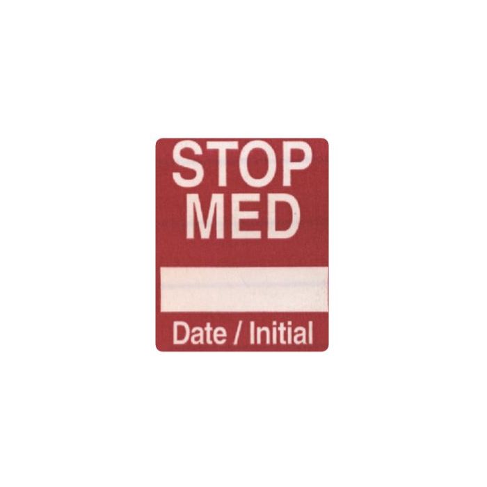 WARNING LABEL - 1-1/4 X 1 - STOP MED____ DATE/INITIAL - P-STOP