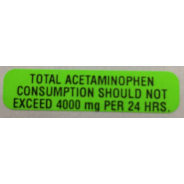 WARNING LABEL - 1-9/16 X 3/8 - TOTAL ACETAMINOPHEN CONSUMPTION - P-TOTAL