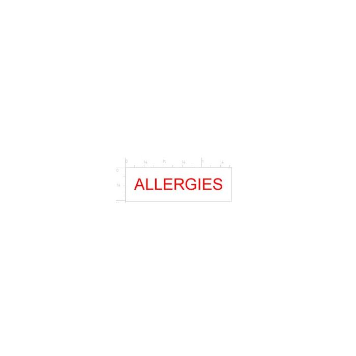 STAMP - SELF-INKING - 9/16 X 1-1/2 - ALLERGIES - P4911ALLERGIESRED
