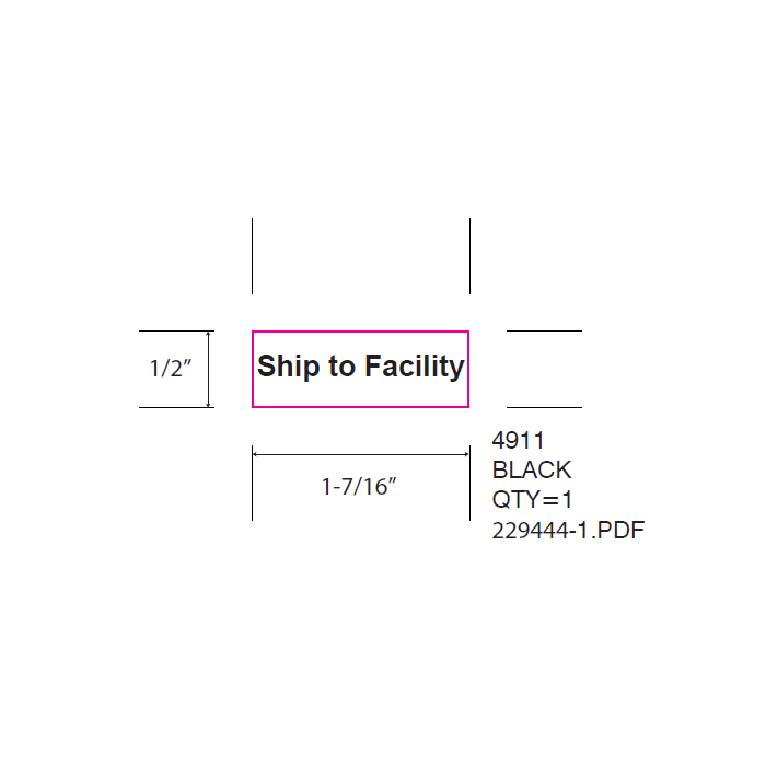 STAMP - SELF-INKING - 9/16 X 1-1/2 - SHIP TO FACILITY